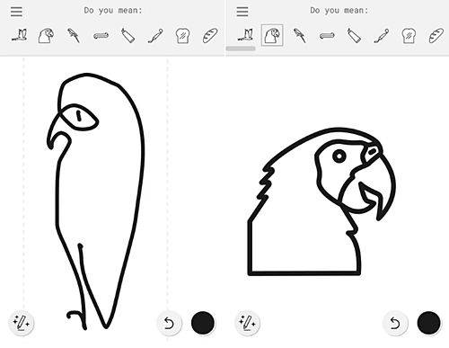 사용자는 오토드로우가 제안한 그림을 보고 선택할 수 있다. (사진=씨넷)