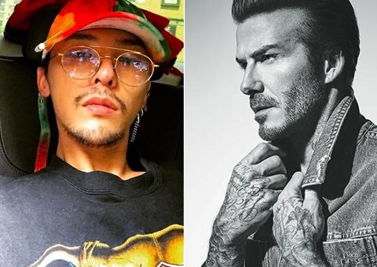 지드래곤과 데이비드 베컴. 각 인스타그램 캡처