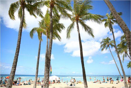 듀크 카하나모쿠 동상이 위치해 있는 와이키키 해변의 중심. 언제나 사람이 많지만 그중에는 와이키키해변을 달리는 러너도 어렵지 않게 발견할 수 있다. (사진= 허니문리조트 제공)