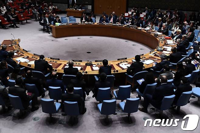 유엔 안보리의 대북 회의. © AFP=뉴스1