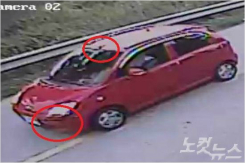 CCTV 화면에 잡힌 국정원 직원의 마티즈 차량 (사진=경기경찰청 제공)