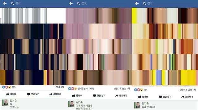 김기춘 국민의당 광명시의원은 여성의 반나체 사진이 올라온 페이스북 게시물에 ‘참 맛깔나는’ 이라며 여성을 음식에 비유하는 댓글을 달아 논란을 빚었다. 트위터 캡처