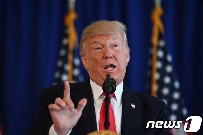 도널드 트럼프 미국 대통령은 12일(현지시간) 버지니아주 네오나치 대규모 시위 사태를 "가장 강력한 언어로 규탄한다"고 밝혔다. © AFP=뉴스1