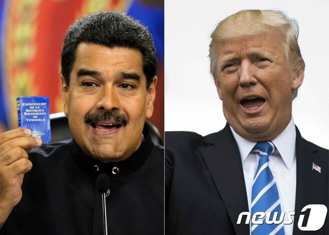 니콜라스 마두로 베네수엘라 대통령(왼쪽)과 도널드 트럼프 미국 대통령(오른쪽). (자료사진) © AFP=뉴스1