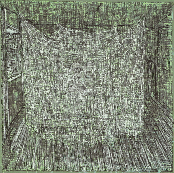 유근택, 방, 2016, 한지에 수묵채색, 145 x 145cm사진=갤러리현대