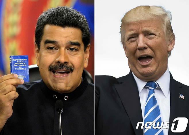 니콜라스 마두로 베네수엘라 부통령(왼쪽)과 도널드 트럼프 미국 대통령© AFP=뉴스1