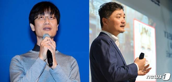 9월 1일자로 기업 총수로 지정된 이해진 전 네이버 이사회 의장(왼쪽)과 김범수 카카오 이사회 의장. © News1