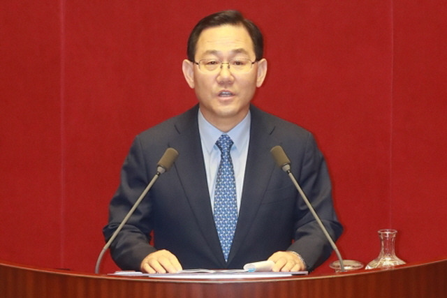 ▲주호영 바른정당 원내대표가 7일 국회 본회의장에서 교섭단체 대표 연설을 하고 있다. ⓒ연합뉴스