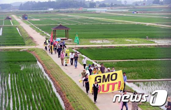 "'GMO 아웃" 시위. /뉴스1 © News1