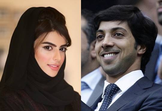 셰이크 만수르 빈 자예드 알 나얀 아부다비 왕자(오른쪽)와 부인 마날 빈트 무하마드 빈 라시드 알 막툼.