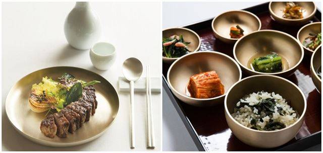 '미쉐린(미슐랭) 가이드 서울 2018'에서 3스타 식당으로 뽑힌 서울신라호텔의 '라연'(왼쪽)과 광주요그룹이 운영하는 '가온'의 한식. 미쉐린코리아 제공