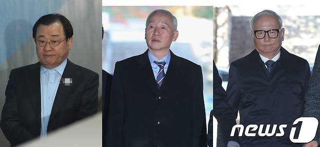 박근혜정부 당시 국가정보원 특수활동비 수십억원을 청와대에 정기적으로 상납했다는 의혹을 받고 있는 이병기(왼쪽부터), 남재준, 이병호 전 국정원장. 2017.11.16/뉴스1 © News1 성동훈 기자,허경 기자