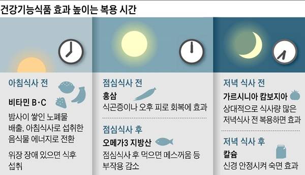 비타민B와 C는 오전 중에 먹는 것이 좋다. 사진-헬스조선DB