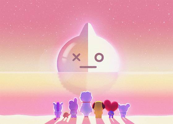수평선 저너머에서 떠오르는 듯한 캐릭터가 반(VAN)이다.[사진 BT21 공식 홈페이지]