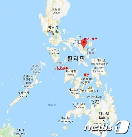 마욘 화산 위치도. 필리핀 관광청 제공 © News1