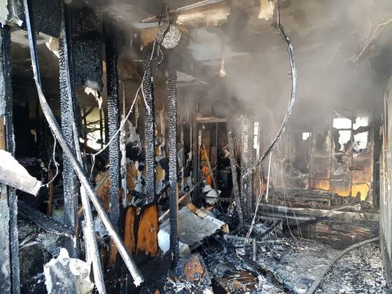 최초 발화지점으로 추정되는 밀양 세종병원 1층 응급실 내부. 송봉근 기자