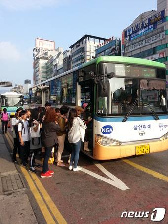 천안시내버스  이용 모습.© News1