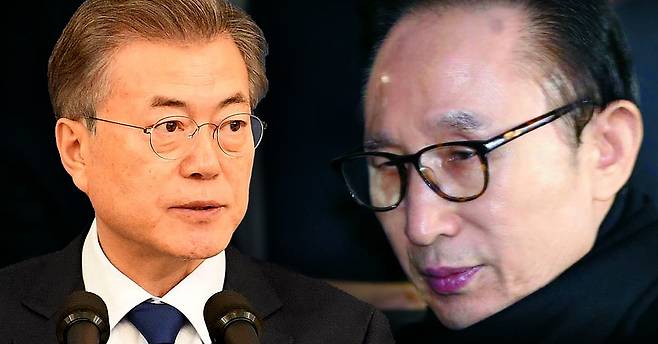 31일 문재인 대통령이 이명박(MB) 전 대통령을 평창 겨울올림픽 개막식에 초청하라고 직접 지시하면서 참모들에게 ’꼭 오시도록 직접 초대장을 건네드리라“며 ’이 전 대통령에게 가서 진심을 꼭 전하라고 했다“고 말했다. [중앙포토]