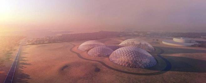 두바이 인근 사막에 세워질 화성 모의도시. 두바이 미디어 오피스 제공