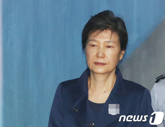 재판 중인 박근혜 전 대통령. [뉴스1 ]