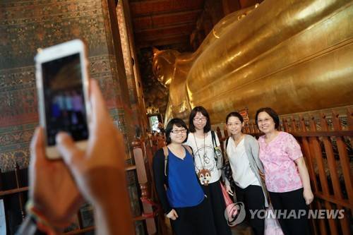 방콕 사원을 찾은 유커들. 기사 내용과 직접 관련 없음[로이터=연합뉴스 자료사진]