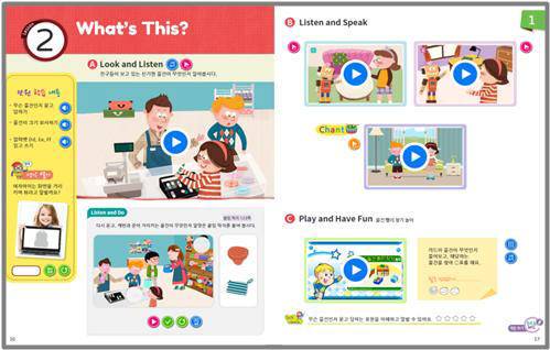 디지털교과서 영어 화면 캡처. 동영상으로 실감나게 영어 학습을 할 수 있다.