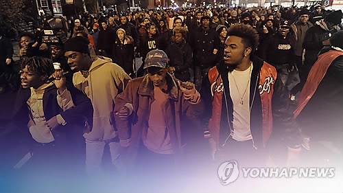 미국의 인종차별 항의 시위 <<연합뉴스TV 제공>>