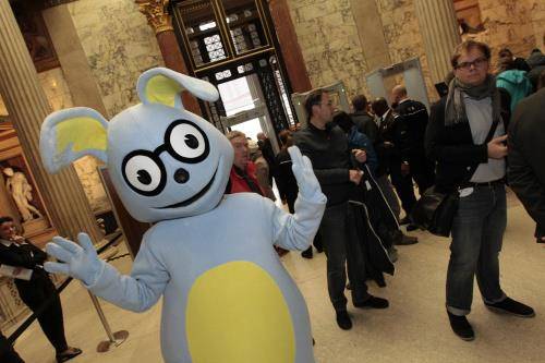 오스트리아 의회 마스코트 토끼[오스트리아 의회 홈페이지 제공/ⓒ Parlamentsdirektion / Bildagentur Zolles KG / Martin Steiger]