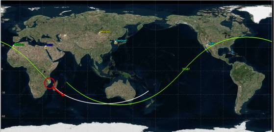 톈궁1호 추락궤적