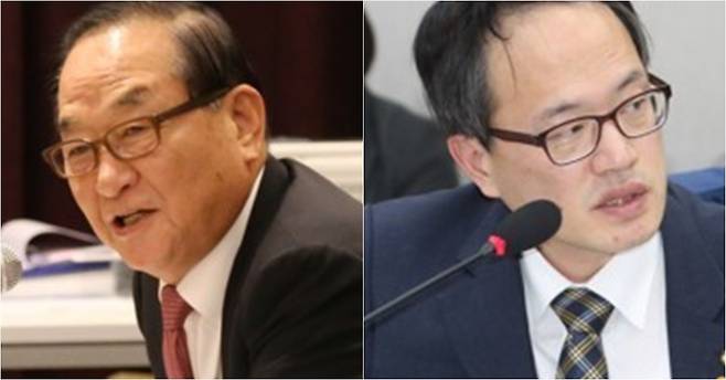 서청원 자유한국당 의원(왼쪽)과 박주민 더불어민주당 의원. [연합뉴스]