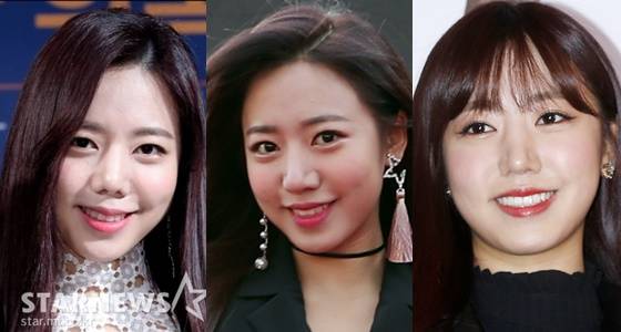 에이핑크 김남주. 맨 왼쪽이 13일 행사 참석 사진. 가운데는 지난해 11월 2017 AAA 참석 당시 모습. 마지막 사진은 2017년 3월 사진이다. /사진=스타뉴스