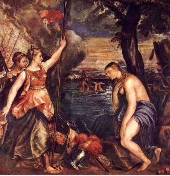 Tiziano, Religion Helped by Spain, 캔버스에 유화, 1571