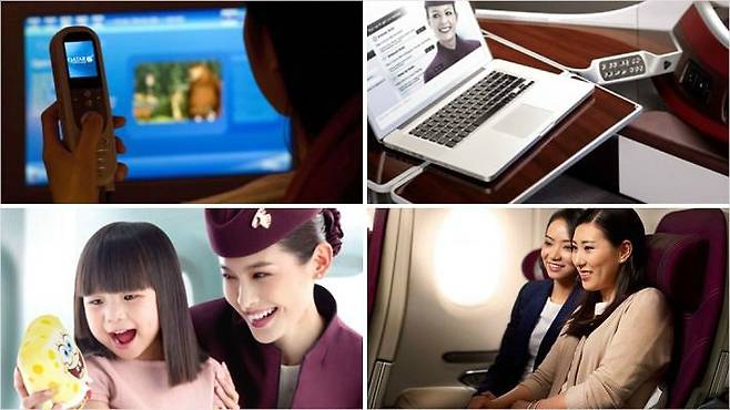 카타르 항공은 엔터테인먼트와 무선인터넷, 어린이 전용서비스, 넓고 쾌적한 좌석 등을 갖추고 있다. (사진=온라인투어 제공)