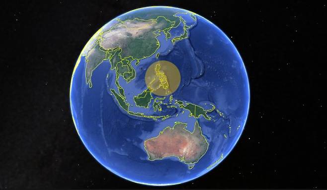 연구팀은 70만년 전 인류가 어떤 경로로 필리핀 섬에 왔는지 추정했다. 사진은 현재 필리핀의 모습-사진 구글 맵 제공