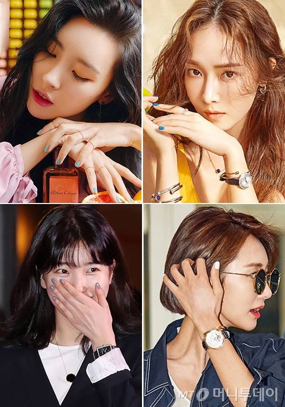 시계 방향으로 가수 선미, 제시카, 배우 고준희, 가수 겸 배우 수지/사진=더블유 코리아, 머니투데이 DB