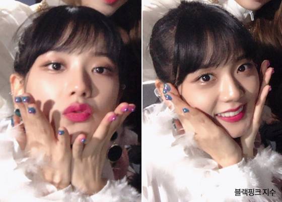 블랙핑크 지수의 진주 네일/사진=블랙핑크 인스타그램