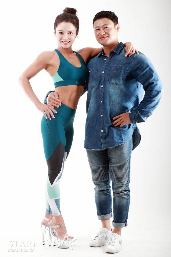 양치승 관장(오른쪽)과 그의 제자 배우 최은주 /사진=임성균 기자