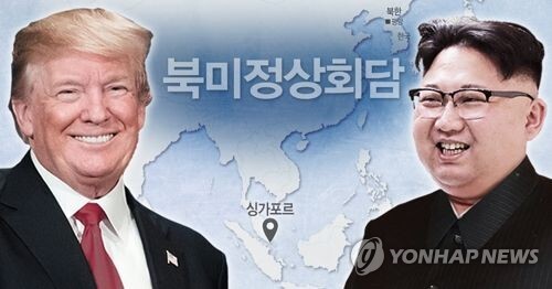 북미정상회담, 싱가포르 개최(PG) [제작 최자윤] 일러스트, 사진합성