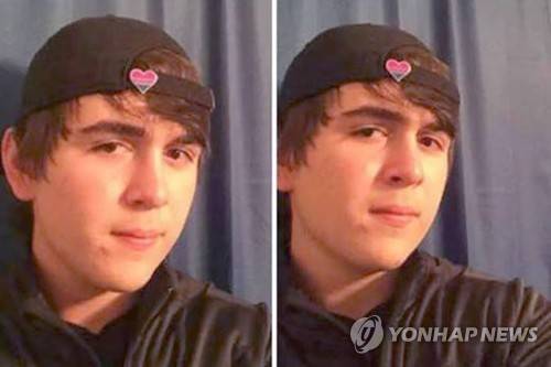 18일(현지시간) 미국 텍사스 주의 산타페 고등학교에서 17세 학생이 엽총과 권총 등 총기를 난사해 최소 10명이 사망하는 참극이 벌어졌다. 사진은 총격범으로 확인된 산타페 고교 11학년생 디미트리오스 파구어티스. [AFP=연합뉴스]