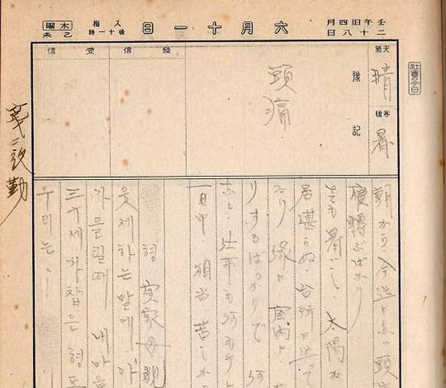 일제강점기 전화교환수 H 씨가 쓴 1941∼1942년 일기의 일부. 국사편찬위원회 제공