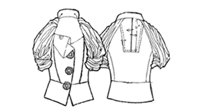 풍성한 주름과 레이스가 가미된 레글런 블라우스(1920년대) /출처=위키피디아, "raglan sleeve"