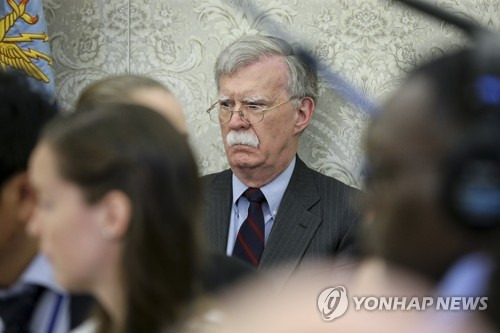 어두운 표정의 존 볼턴 백악관 국가안보보좌관 [EPA=연합뉴스]