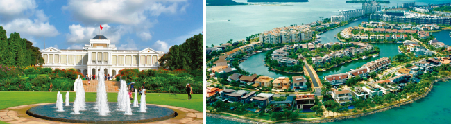 싱가포르 이스타나궁(왼쪽)과 센토사 섬. [사진 제공·싱가포르 정부, 동아DB]