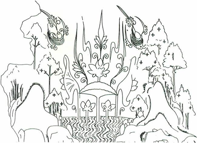 진파리4호분 연못그림 모사선화