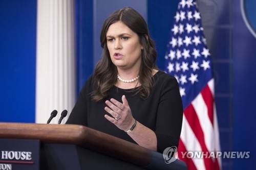 세라 허커비 샌더스 백악관 대변인 [EPA=연합뉴스 자료사진]