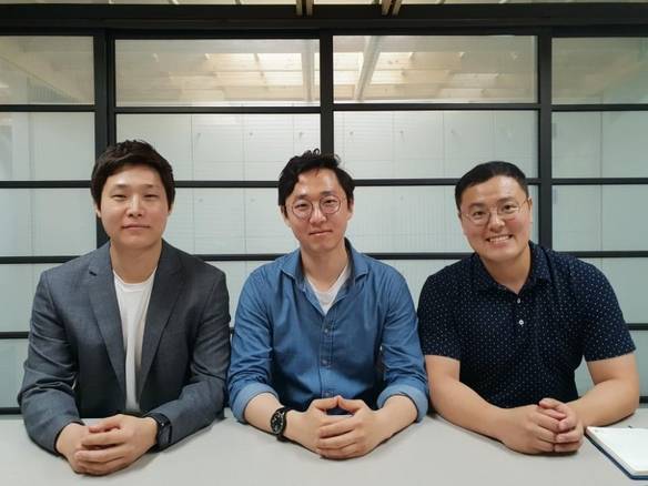 사진 왼쪽부터 스타트업 뉴로핏의 빈준길 대표이사(CEO), 김동현 최고기술책임자(CTO), 강성욱 이사(CBO). /허지윤 기자
