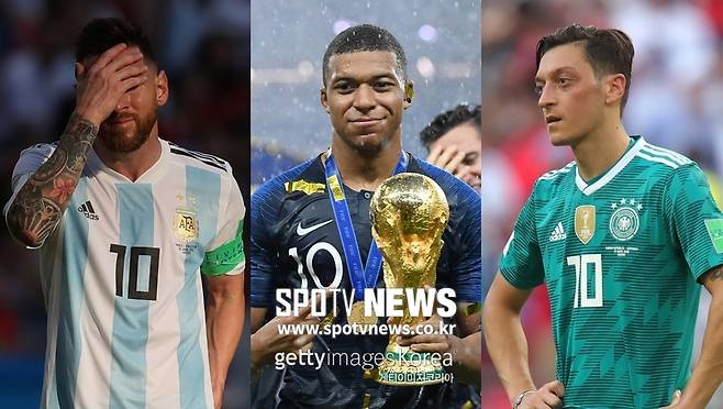 ▲ 메시(왼쪽부터), 음바페, 외질