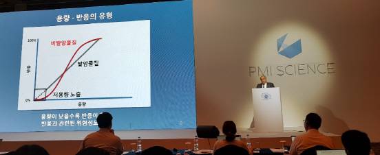 프랑스 피에르 에 마리 퀴리 대학 종양학 교수인 데이비드 카얏 박사가 30일 서울 롯데호텔서울에서 열린 ‘아이코스 최신 연구 결과 발표회’에서 연구 결과를 발표하고 있다.(사진=강신우 기자)