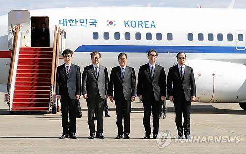 정의용 청와대 국가안보실장(가운데)을 수석으로 하는 대북특사단.