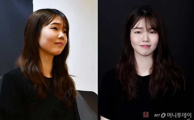 결연한 의지로 영정사진 촬영에 임하고 있는 기자의 모습(왼쪽). 카메라 공포증을 극복한 끝에 얻은 기자의 영정사진. 어딘가 어색해 보인다./사진 제공=사진작가 홍산